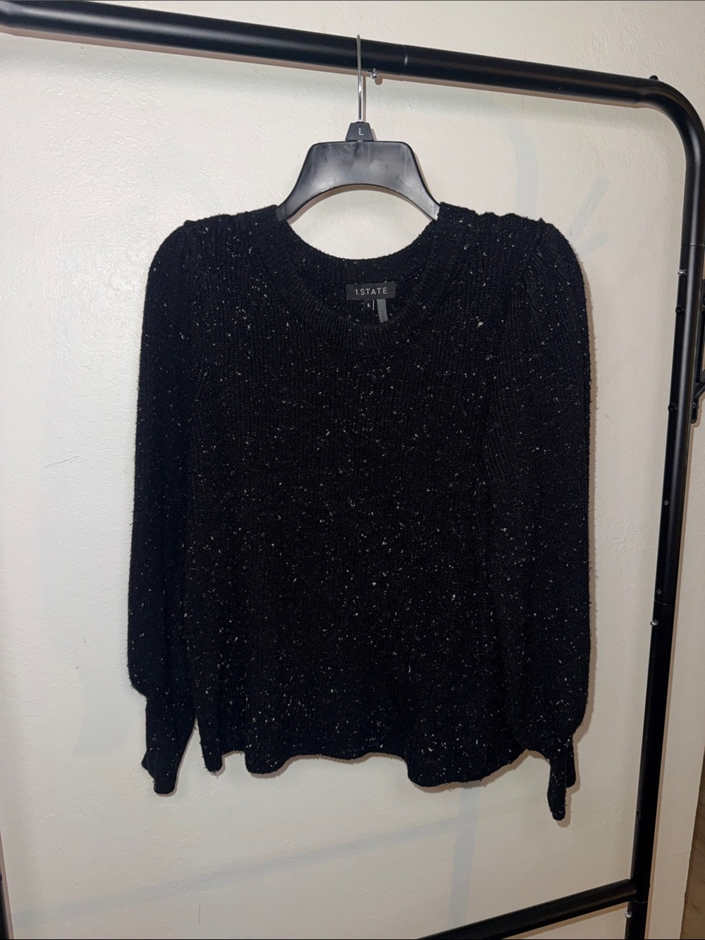 1. State Black Sparkle Crewneck Sweater